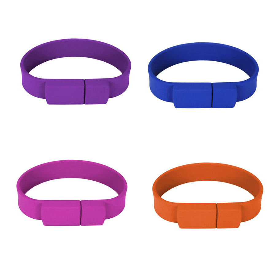 Fashion Silicone Bracelet Band USB Flash Drive 4gb - Blue, Orange, Pink or Purple