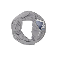 Lightweight Infinity Travel Scarf with Pockets - Gray, Black or White