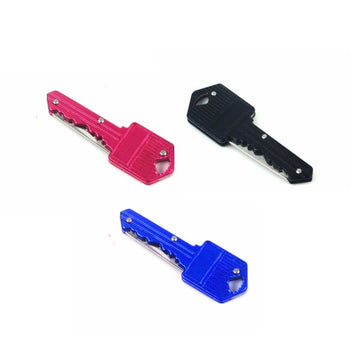 Stainless Steel Folding Pocket Knife Key-Black, Blue or Pink