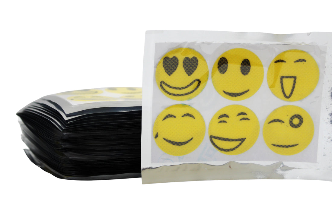 Smiling Face Mosquito Repellent Sticker - Multi Color - Pack of 30