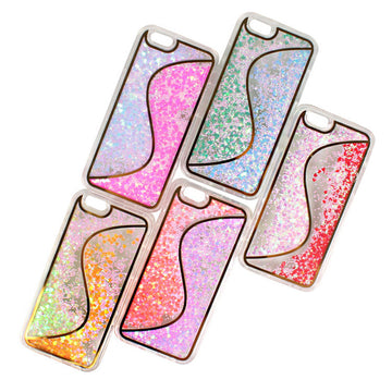 Liquid Glitter S Design Phone Case for iPhone 5/5S/6/6S/6+ - Green, Red , Gold, Pink or Purple