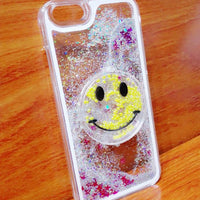 Smiley Face Glitter Phone Case for Iphone 6 or 6 Plus - Blue, Pink, White or Yellow