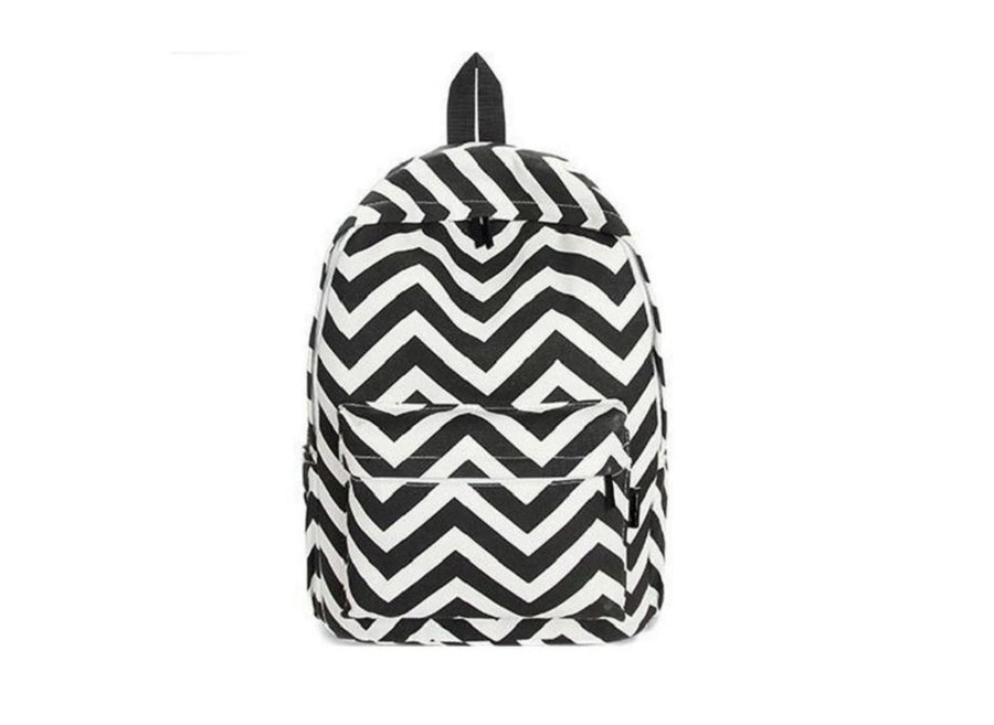 Chevron Backpack & School Supply Bundle - Black, Blue, Green or Pink