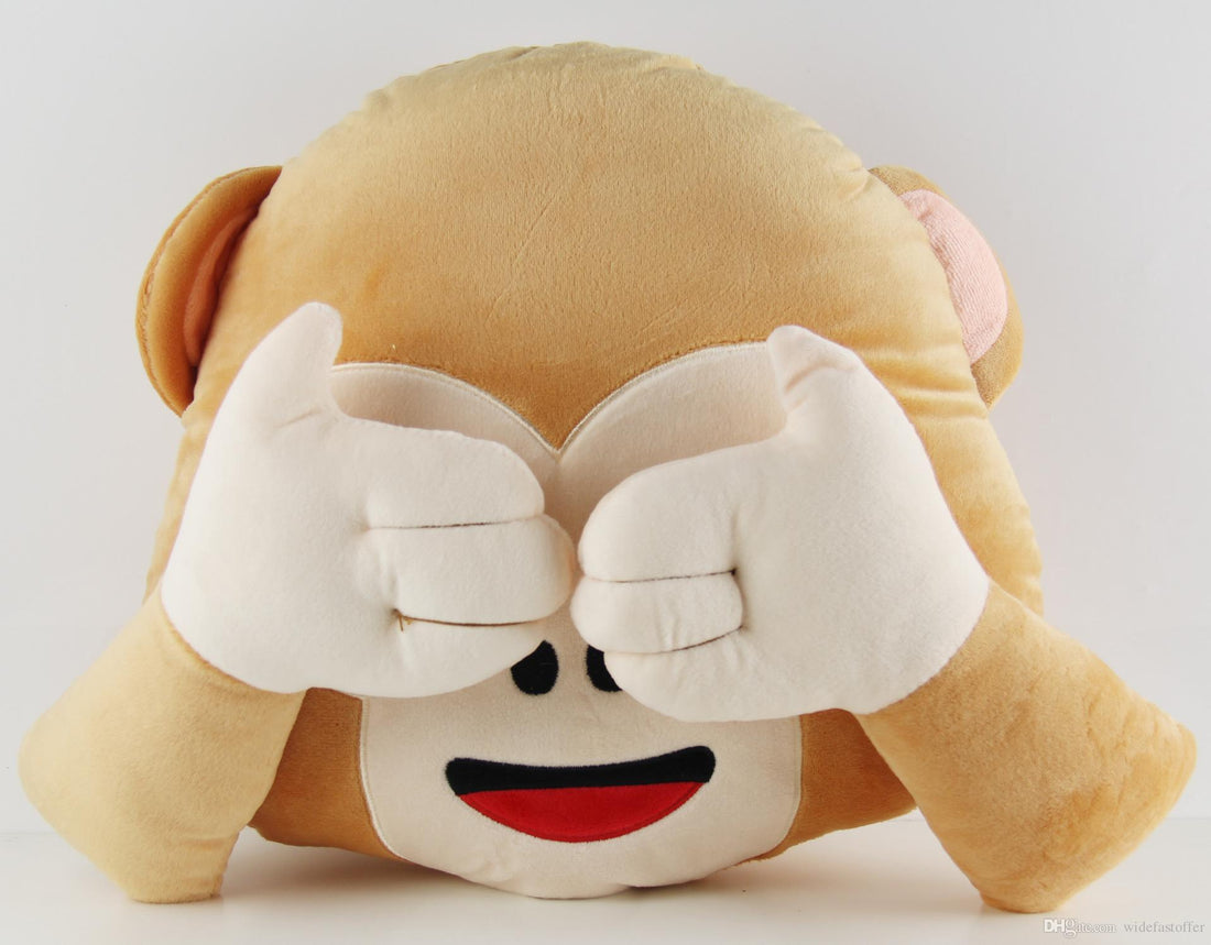 Hear No Evil, Speak No Evil, See No Evil Monkey Emoticon Pillows